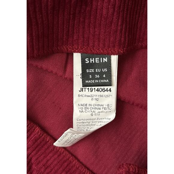 Shein Red Side Zip Corduroy Mini Skirt Size Small - Picture 5 of 5